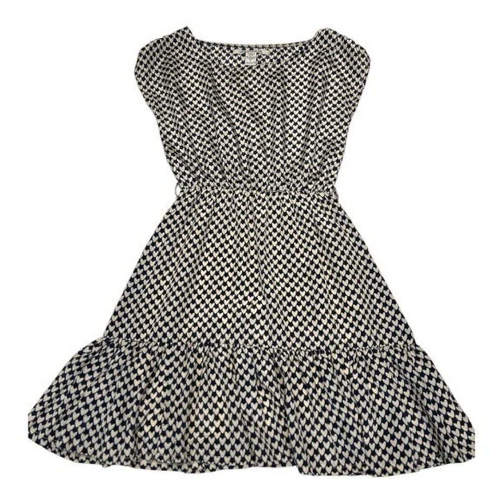 American Rag Cie Women's S Black White Heart Print Fit & Flare Mini‎ Dress